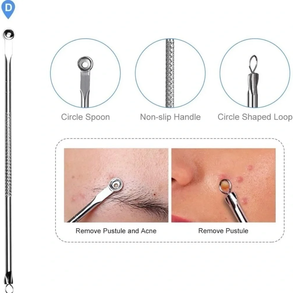 4Pc. Black head Remover Set stainless Steel premium gift set with holder
